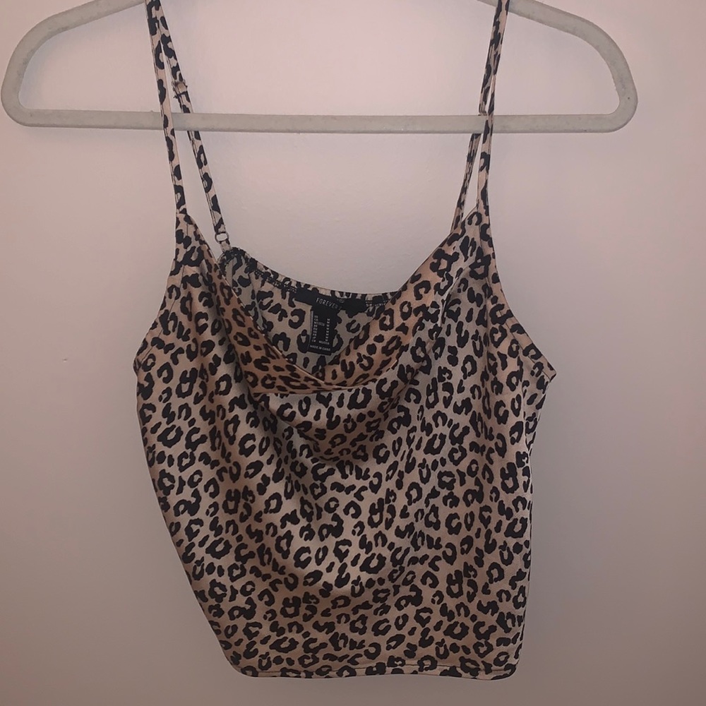 Forever 21 Silk Cheetah Tank Top